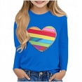 thumbnail image 1 of Bnwani Toddler Shirts Long Sleeve Fall Crew Neck Casual Fashion Heart Printed Tops 9 Years, 1 of 5