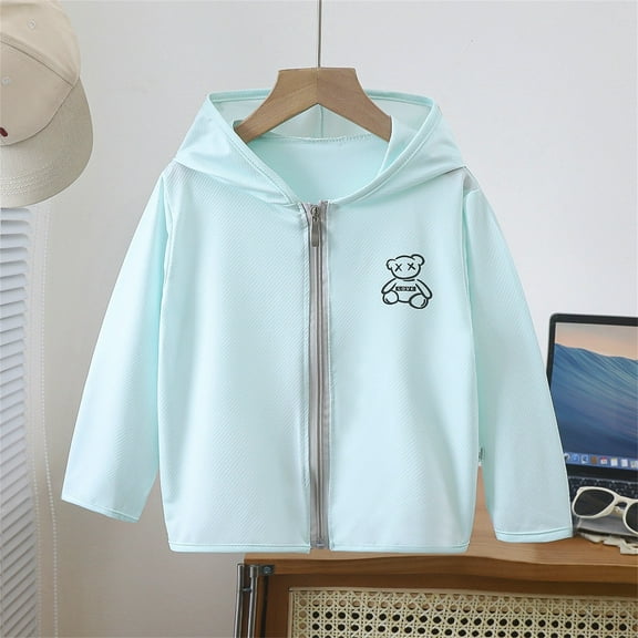 Bnwani Toddler Shirts Long Sleeve Hooded Sunscreen Thin Tops 24 Months