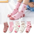 thumbnail image 1 of Bnwani Toddler Socks Cotton Crew Floor Breathable Mesh Socks Pink 4-5t 5 Pack, 1 of 3