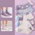 thumbnail image 1 of Bnwani Toddler Socks for Boys Non Slip Cotton Crew Floor Breathable Socks Purple 4-5t 5 Pack, 1 of 3