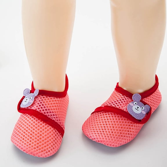 Bnwani Toddler Socks for Girls Spring Floor Indoor Non-Slip Socks Red 4-5t