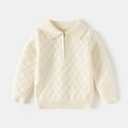 thumbnail image 1 of Bnwani Toddler Sweater Knitted Cotton Lapel Long Sleeve Comfortable Casual Solid Sweater Beige, 1 of 7