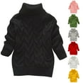 thumbnail image 1 of Bnwani Toddler Sweater New Fall Knitted Turtleneck Solid Sweater Black, 1 of 6