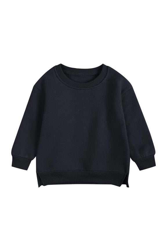 Toddler Sweatshirt Crew Neck Fleece Sweatshirt Plain Tops Sweater Pullover