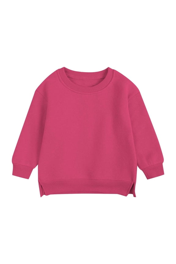 Toddler Sweatshirt Crew Neck Fleece Sweatshirt Plain Tops Sweater Pullover