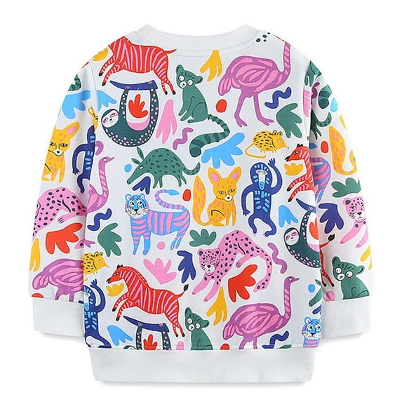 Bnwani Toddler Sweatshirt Girls Cotton Long Sleeve Fall Sports Knitted Sweatshirt Tops Sweater Pullover