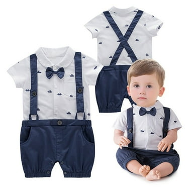 Bnwani Trendy Outfits for Kid 2024 Baby Sleeve Short Printed Strap Bowknot Romper Jumpsuit Infant Solid Size 60
