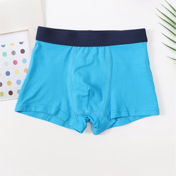 Bnwani Underwear Boys Solid Cotton Boxer Briefs Mid Waist Solid Panties