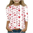 thumbnail image 1 of Bnwani Valentines Long Sleeve Toddler Shirts Boys Crew Neck Casual Heart Printed Tops 7-8 Years, 1 of 4