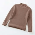 thumbnail image 1 of Bnwani White Child Sweater New Fall Winter Knitted Pullover Turtleneck Wool Versatile Solid Sweater Brown, 1 of 3