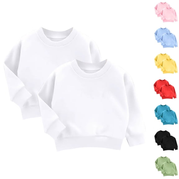 Bnwani White Hoodie Toddler Sweatshirt Crew Neck Long Sleeve Cotton Solid Size 5t