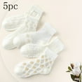 thumbnail image 1 of Bnwani White Socks for Girls Cotton Crew Stacked Thin Socks 6-8 Years 5 Pack, 1 of 3