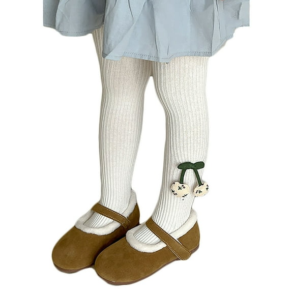 Bnwani White Toddler Socks for Girls Winter Warm Tights Socks