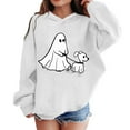 thumbnail image 1 of Bnwani White Hoodie Sweatshirt Boys Long Sleeve Fleece Casual Oversized Cute Solid Pocket Size 5t, 1 of 6