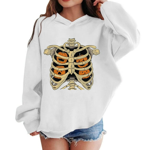 Bnwani White Pullover Sweatshirts for Girls Long Sleeve Fleece Casual Oversized Cute Solid Pocket Size 5t