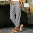thumbnail image 1 of Bnwani Woman Pants, Drawstring Fashion Wide Leg Elastic Waist Causal Pants, 1 of 8
