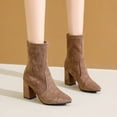 thumbnail image 1 of Bnwani Women Boots Ankle Mid-Heel High Mid-Calf Comfortable Casual Solid Boot Yellow Size 9, 1 of 9