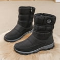 thumbnail image 1 of Bnwani Women Boots Ankle Winter Fashion Pile Toe Flat Mid-Calf Fleece Warm Snow Boot Black Size 4.5, 1 of 7