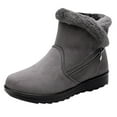 thumbnail image 1 of Bnwani Women Boots Ankle Winter Fashion Toe Flat Mid-Calf Fleece Warm Snow Boot Gray Size 7.5, 1 of 2