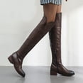 thumbnail image 1 of Bnwani Women Boots Fall Winter Fashion Low-Heel Knee-High Versatile Comfortable Casual Boot Brown Size 7.5, 1 of 5