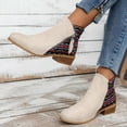 thumbnail image 1 of Bnwani Women Boots Footwear Pile Pointed Zipper Flat Chunky Ankle Comfortable Suede Boot White Size 4.5, 1 of 6