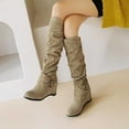thumbnail image 1 of Bnwani Women Boots Footwear Toe Knee-High Warm Versatile Comfortable Boot Beige Size 7.5, 1 of 7