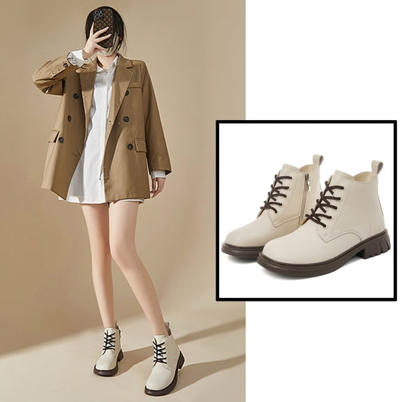 Bnwani Women Boots Footwear Zipper Flat Wedge High Leather Western Boot Gray Size 5.5