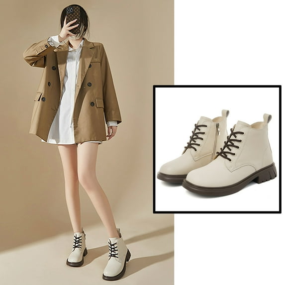 Bnwani Women Boots Footwear Zipper Flat Wedge High Leather Western Boot Gray Size 6