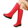 thumbnail image 1 of Bnwani Women Boots Knee High Boots Toe Mid-Heel Thick Knee-High Casual Snow Boot Red Size 9, 1 of 9