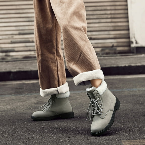 Bnwani Women Boots New Winter Cotton Velvet Fleece 0 Boot Gray Size 7.5