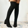 thumbnail image 1 of Bnwani Women Boots Toe High-Heel High Knee-High Comfortable Casual Solid Boot Black Size 4.5, 1 of 8
