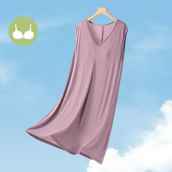 Bnwani Women Nightgown Summer Thin Mid-Calf Homewear Loose Solid Casual Green Size XL-5XL