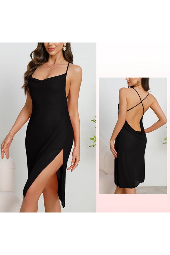 Women Pajamas,Pajamas for Women,Sleeveless,Comfort Fit,Open Back,Sheer,Black,M