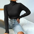 thumbnail image 1 of Bnwani Women’S Sweaters Black Turtleneck Solid Long Sleeve Pullove Sweater Tops Size S(US:4), 1 of 8