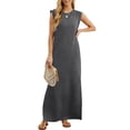 thumbnail image 1 of Bnwani Women's Dresses,Women Dresses,Crew Neck,Ankle Length,Casual,Sleeveless,Gray,S, 1 of 7