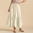 thumbnail image 1 of Bnwani Women's Skirts,Skirts for Women,Handkerchief,Pleated,Pockets,Elastic Waist,Beige,M, 1 of 7