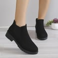 thumbnail image 1 of Bnwani Womens Boots Pile Pointed Mid-Heel Chunky Ankle Elastic Suede Boot Black Size 5.5, 1 of 8