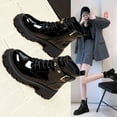 thumbnail image 1 of Bnwani Womens Boots Retro Fashion Toe Zipper Flat Ankle Fleece Retro Elastic Retro Boot Black Size 6.5, 1 of 7