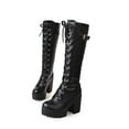 thumbnail image 1 of Bnwani Womens Boots Winter Toe Zipper Thick Warm Knight Boot Black Size 7.5, 1 of 3