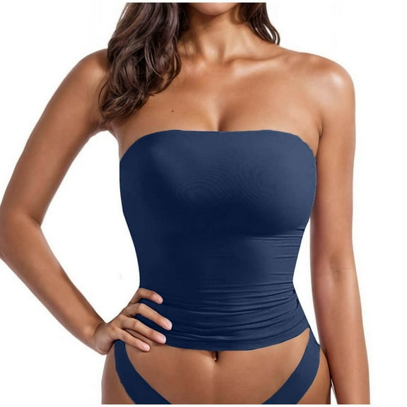 Bnwani Womens Bras Strapless Sleeveless Solid Bra Gray Size S-Xl