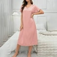 thumbnail image 1 of Bnwani Womens Nightgown Silk Strap Sexy Pink Size S-3XL, 1 of 6