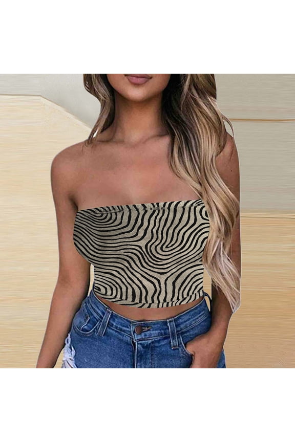 Womens Strapless Bras Sleeveless Strap Solid Printed Bra Blue Size S-3xl