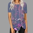 thumbnail image 1 of Bnwani Womens T Shirts Womens Tops Crew Neck Comfortable Casual Printed Pink 2XL(US:12), 1 of 5