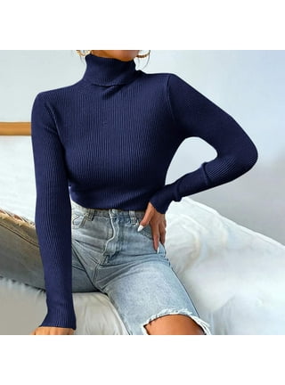 Ladies navy blue turtleneck hot sale