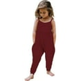 thumbnail image 1 of Bnwani Workout Jumpsuit Girls Summer Strap Sleeveless Casual Pockets Sleeve Short Jumpsuit Romper Shorts Girl Suit 5 T, 1 of 5