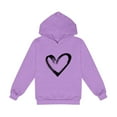 thumbnail image 1 of Bnwani Girls Sweatshirt Crew Neck Long Sleeve Casual Heart Print Pocket Purple Size 5t, 1 of 2
