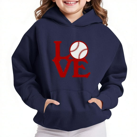 Bnwani Hoodie Sweatshirt for Children Long Sleeve Fleece Casual Oversized Cute Solid Pocket Blue Size 5t