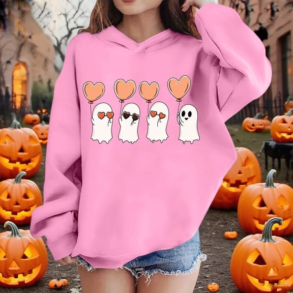 Bnwani Pullover Sweatshirts for Girls Long Sleeve Fleece Casual Oversized Cute Solid Pocket Pink Size 11 Years