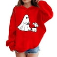 thumbnail image 1 of Bnwani Pullover Sweatshirts for Girls Long Sleeve Fleece Casual Oversized Cute Solid Pocket Red Size 7 Years, 1 of 6