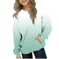 thumbnail image 1 of Bnwani Toddler Crew Neck Sweatshirts Fashion Long Sleeve Casual Sportswear Gradient Pocket Green Size 5t, 1 of 6